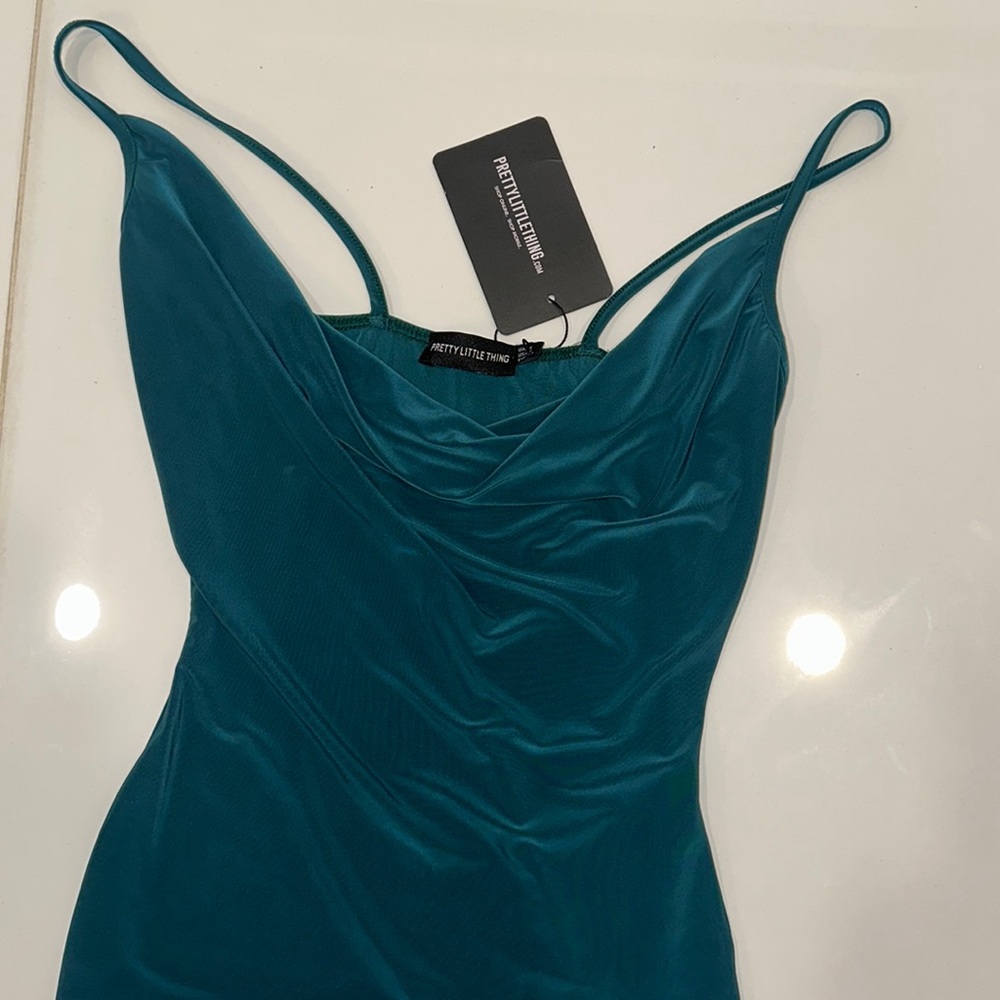 Pretty little thing peacock blue dress